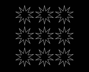 Star Shape Outline Collection Black And White Elements Creative Design Vector Illustration