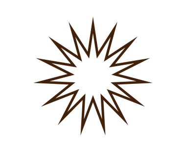 Star Shape Outline Brown Color Creative Design Symbol Vector Illustration