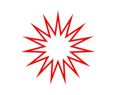 Star Shape Outline Red Color Creative Design Symbol Vector Illustration