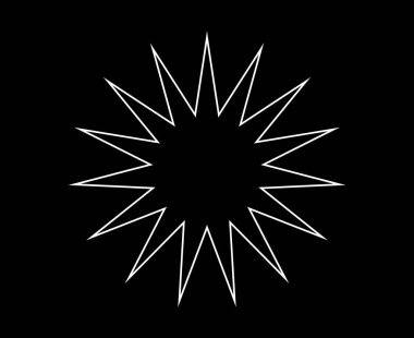 Star Shape Outline Stroke Black And White Color Creative Design Symbol Vector Illustration