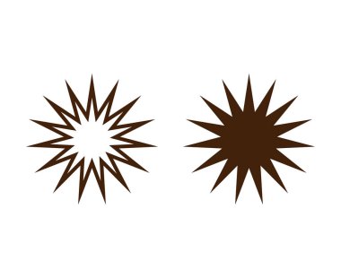 Star Outline Stroke And Star Shape Brown Color Creative Design Symbol Vector Illustration