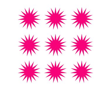 Star Shape Collection Pink Color Elements Creative Design Vector Illustration