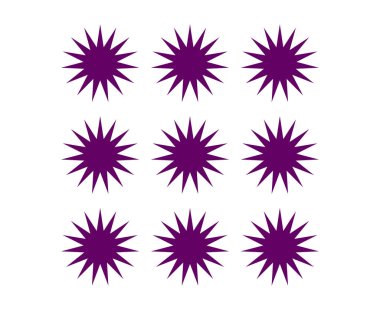 Star Shape Collection Purple Color Elements Creative Design Vector Illustration