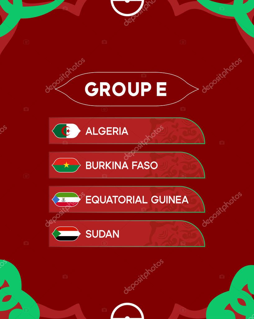 African Nations Morocco 2025 Group E Flags Countries Teams African Football Symbol Logo Design Vector Illustration
