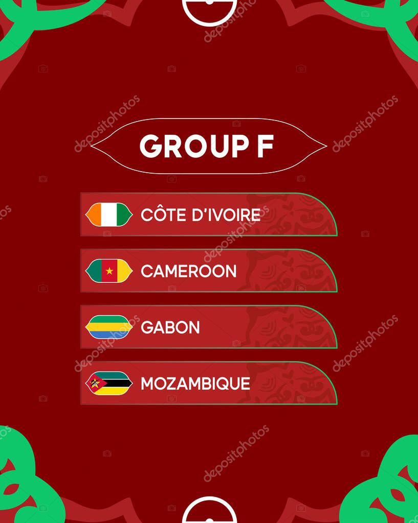 African Nations Morocco 2025 Group F Flags Countries Teams African Football Symbol Logo Design Vector Illustration