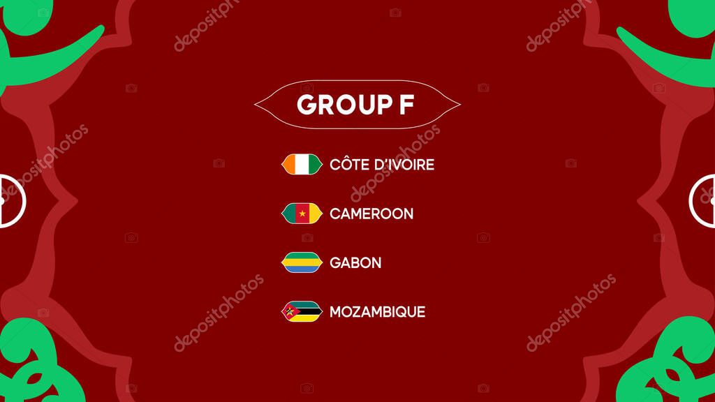 African Nations Morocco 2025 Group F Teams Flags Countries African Football Symbol Logo Design Vector Illustration