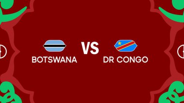 Botswana ve Kongo Afrika Ulusları Fas 2025 Takım Ülkeleri Afrika Futbol Sembolü Logo Tasarım Vektörü İllüstrasyonu