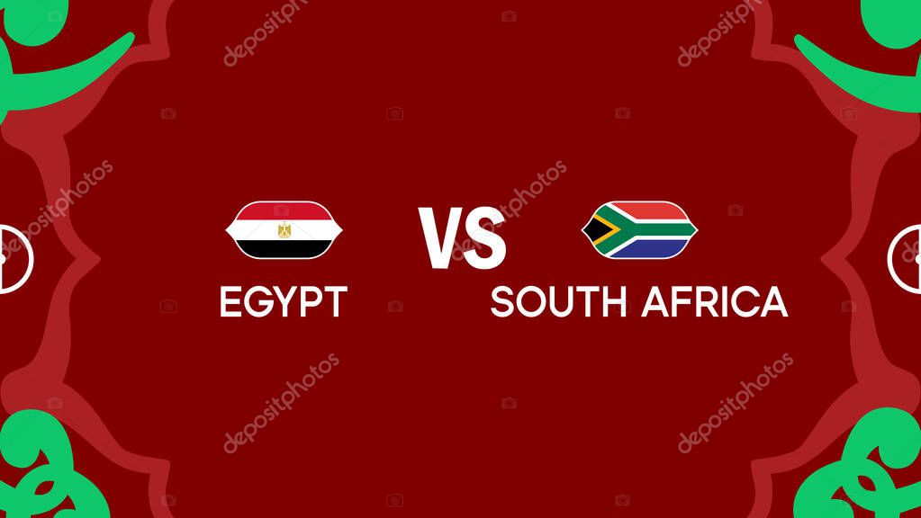 Egypt And South Africa African Nations Morocco 2025 Teams Flags Countries African Football Symbol Logo Design Vector Illustration
