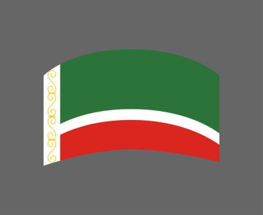 Çeçenistan Ulusal Avrupa Bayrak Sembol Simgesi Vektör İllüstrasyonu Soyut Tasarım Elemanı