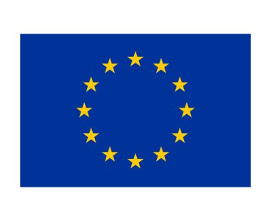 Avrupa Birliği Bayrak Ulusal Avrupa Bayrağı Amblem Sembol Simgesi Vektör İllüstrasyon Soyut Tasarım Elemanı