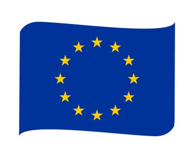 Avrupa Birliği Ulusal Avrupa Bayrak Kurdelesi Sembol Simgesi Vektör İlülasyonu Soyut Tasarım Elemanı