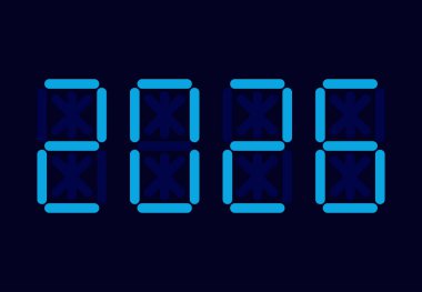 2026 Mutlu Yıllar Mavi Cyan Cyan Renkli Soyut Tasarım Vektörü İllüstrasyonu