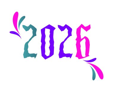 2026 Mutlu Yıllar Çok Renkli Şık Tasarım Soyut Yaratıcı Vektör İllüstrasyonu