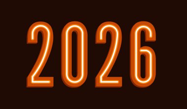 2026 Mutlu Yıllar 3D Gerçekçi Kahverengi Renk Tasarımı Soyut Sembol Vektör İllüstrasyon Arkaplanı