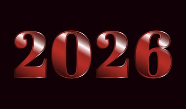 2026 Mutlu Yıllar Gerçekçi Maroon Renk Tasarımı Soyut Sembol Vektörü İllüstrasyon Arkaplanı