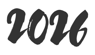 2026 Mutlu Yıllar Soyut Tasarım Gri Logo Sembol Vektör İllüstrasyonu