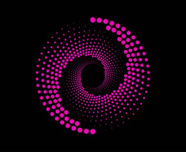 Noktalı Yarım Tonlu Noktalı Hız Çizgileri Spiral Dairesel Pembe Soyut Tasarım Vektör Çizimi Arkaplanı
