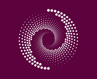 Noktalı Noktalı Hız Çizgileri Spiral Mor Çembersel Soyut Tasarım Vektör İllüstrasyon Arkaplanı