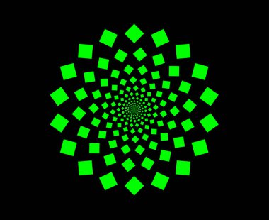 Kare Mandala Sarmal Soyut Yeşil Renk Tasarım Vektör Çizimi Arkaplanı