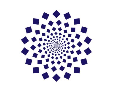 Kare Mandala Sarmal Mavi Renkli Soyut Tasarım Vektör Resimleri Arkaplanı