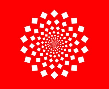 Mandala Kare Sarmal Kırmızı Soyut Tasarım Vektör Resimleri Arkaplanı