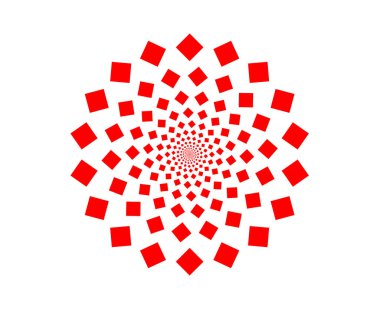 Mandala Kare Sarmal Kırmızı Renkli Soyut Tasarım Vektörü ResimleriName