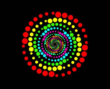 Noktalar Spiral Dairesel Çizgiler Renkli Soyut Tasarım Vektörü Resimleri