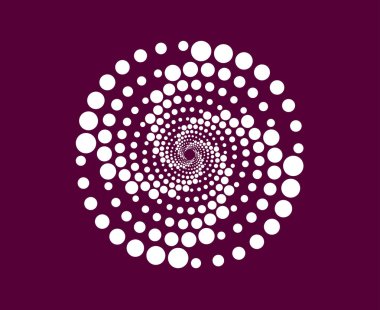 Noktalar Spiral Dairesel Çizgiler Mor Renk Soyut Tasarım Vektörü İllüstrasyonu