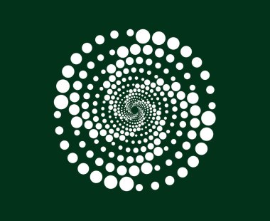 Noktalar Spiral Dairesel Çizgiler Yeşil Renk Soyut Tasarım Vektörü Resimleri