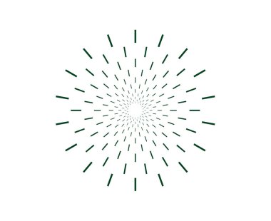 Güneş patlaması el çizimi Sarmal Çizgiler Yeşil Renk Soyut Tasarım Vektörü İllüstrasyonu