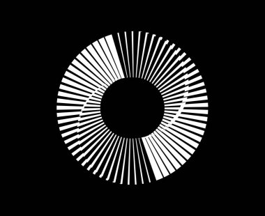Spiral Circular Wavy Lines Abstract Black And White Color Design Vector Illustration