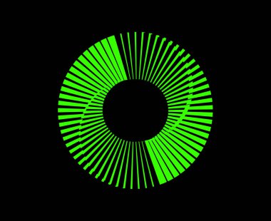 Spiral Dairesel Dalga Çizgileri Soyut Yeşil Renk Tasarım Vektörü İllüstrasyonu