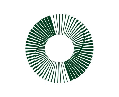 Spiral Dairesel Dalga Çizgileri Soyut Yeşil Renk Tasarım Vektörü İllüstrasyonu