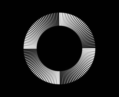 Spiral Circular Lines Abstract Black And White Color Design Vector Illustration