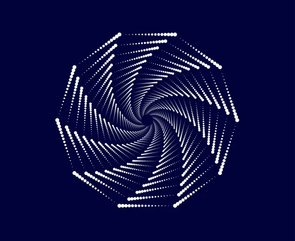 Yarı Tonlu Girdap Noktaları Sarmal Dairesel Soyut Mavi Renk Tasarım Vektör Çizimi Arkaplanı