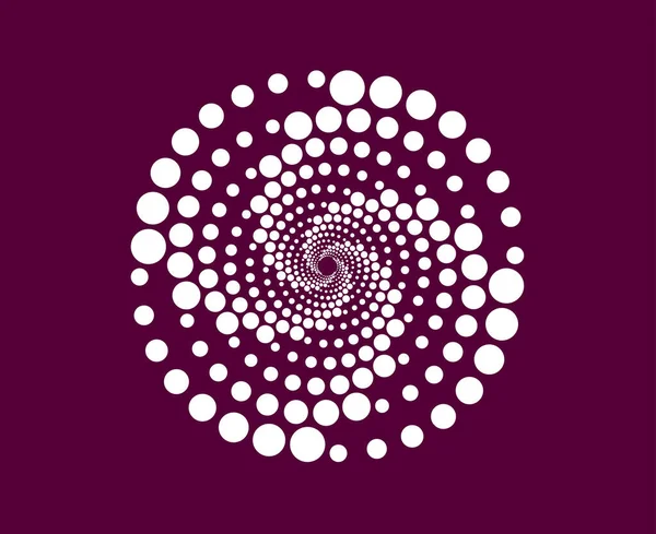 Noktalar Spiral Dairesel Çizgiler Mor Renk Soyut Tasarım Vektörü İllüstrasyonu