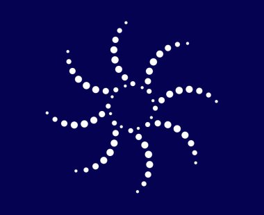 Spiral Dairesel Noktalar Desen Soyut Mavi Geometrik Döndürme Vektörü Çizimi