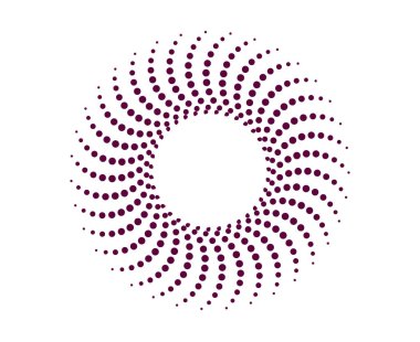 Spiral Dairesel Noktalar Şablon Soyut Mor Geometrik Döndürme Mandala Tasarım Vektörü Çizimi