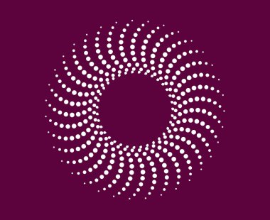 Spiral Dairesel Noktalar Mor Soyut Renk Geometrik Döndürme Mandala Tasarım Çizimi