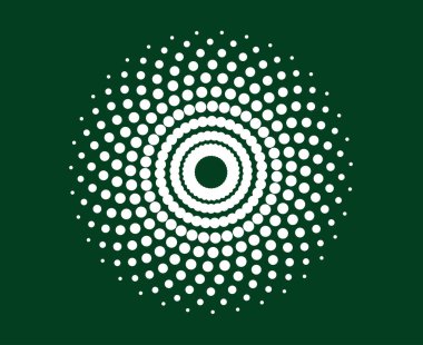 Spiral Dairesel Noktalar Şablon Yeşil Geometrik Döndürme Mandala Soyut Tasarım Vektörü İllüstrasyonu