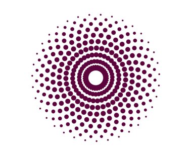 Spiral Dairesel Noktalar Mor Renkli Geometrik Döndürme Mandala Soyut Tasarım Vektörü Çizimi