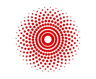 Spiral Dairesel Noktalar Şablon Kırmızı Renkli Geometrik Döndürme Mandala Soyut Tasarım Vektörü Resimleri