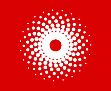 Spiral Dairesel Noktalar Şablon Kırmızı Soyut Tasarım Vektör Çizimi