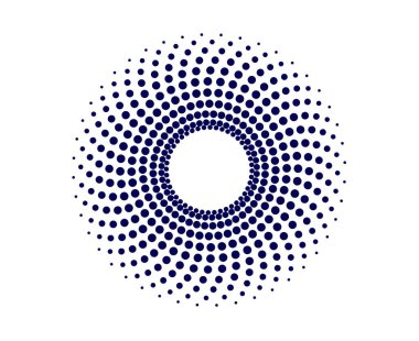 Spiral Dairesel Noktalar Desen Soyut Mavi Renk Tasarım Vektörü İllüstrasyonu