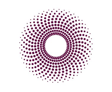 Spiral Dairesel Noktalar Mor Soyut Renk Tasarım Vektörü İllüstrasyonu