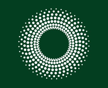 Dairesel Noktalar Desen Soyut Sarmal Yeşil Tasarım Vektör Çizimi