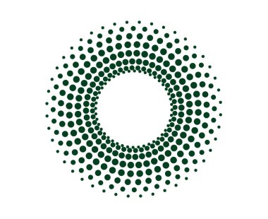 Dairesel Noktalar Desen Soyut Sarmal Yeşil Renk Tasarım Vektörü İllüstrasyonu