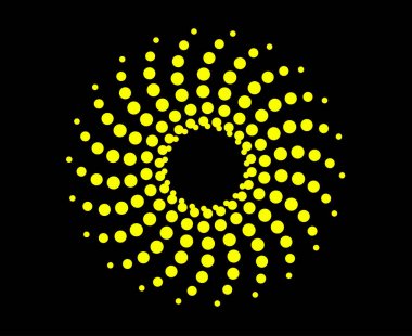 Soyut Dairesel Noktalar Desen Sarmal Renk Tasarımı Vektör İllüstrasyonu