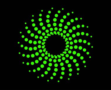 Soyut Dairesel Noktalar Desen Sarmal Yeşil Renk Tasarım Vektörü ResimleriComment