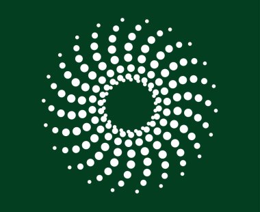 Soyut Dairesel Noktalar Desen Sarmal Yeşil Tasarım Vektör Resimleri